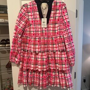 Stylish Women’s Plaid Dress - Pink and Red
